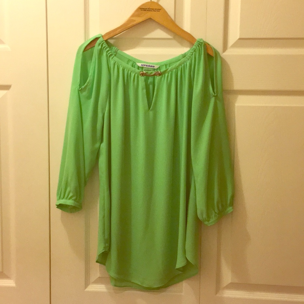 NYGARD Lime Green 3/4 Sleeve Top